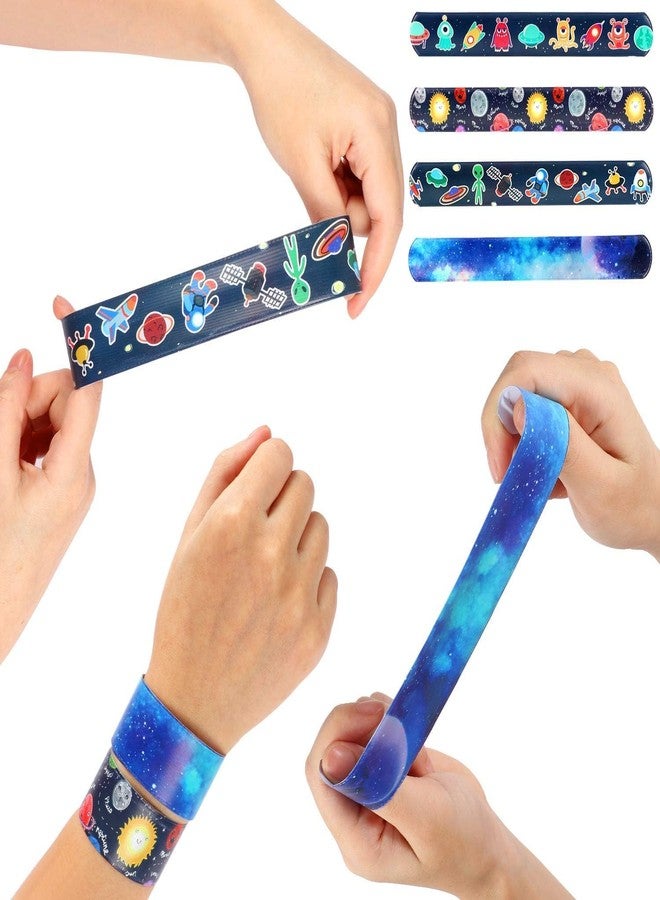 STORE 2508 Pack of 36 Planet Starry Night Astronaut Theme Slap Bracelets Bands for Kids Birthday Party Return Gifts for Boys Girls - Image 5